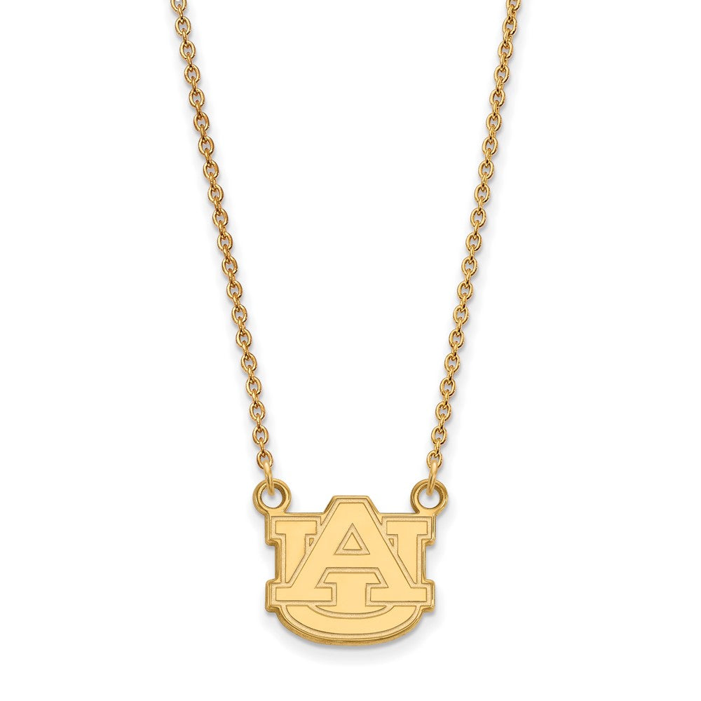 10K Yellow Gold Logoart Auburn University Small Pendant 18 Inch Necklace
