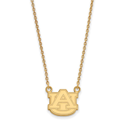 10K Yellow Gold Logoart Auburn University Small Pendant 18 Inch Necklace
