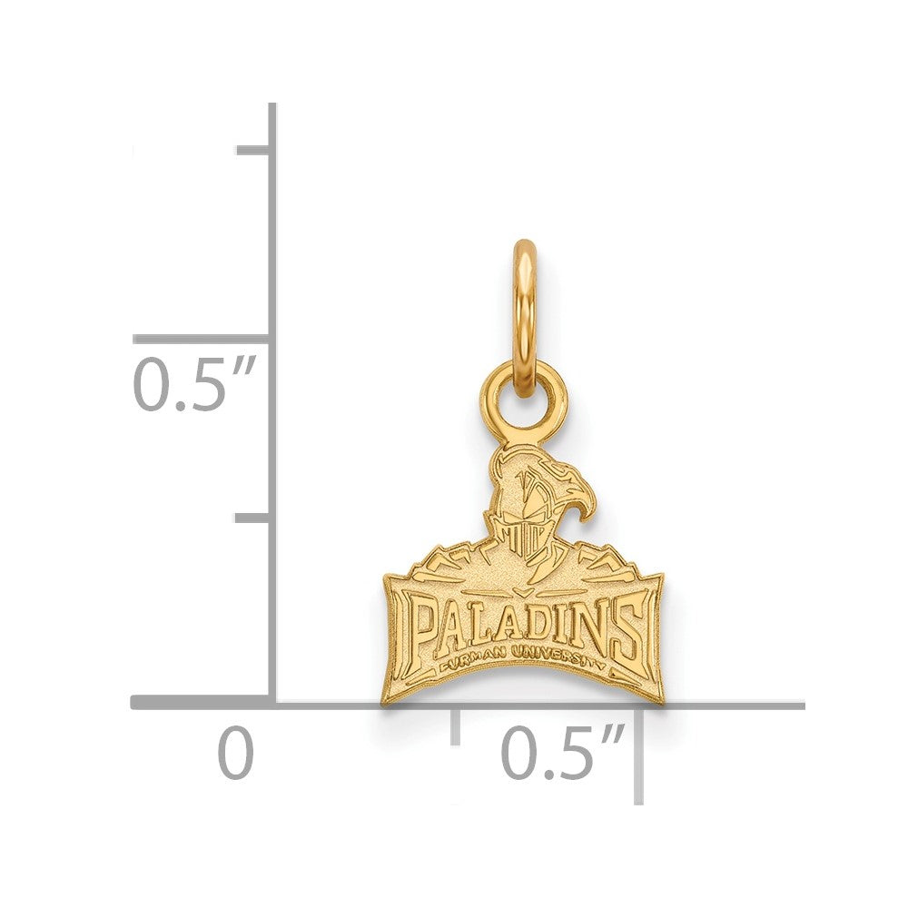 10K Yellow Gold Logoart Furman University Paladins Extra Small Pendant