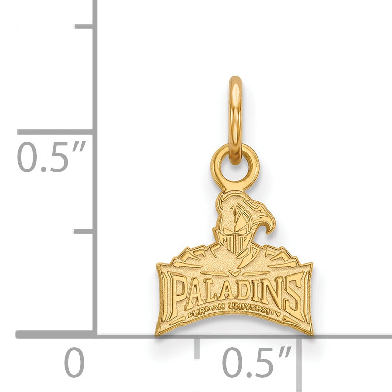 Gold Plated Sterling Silver Logoart Furman University Paladins Extra Small Pendant