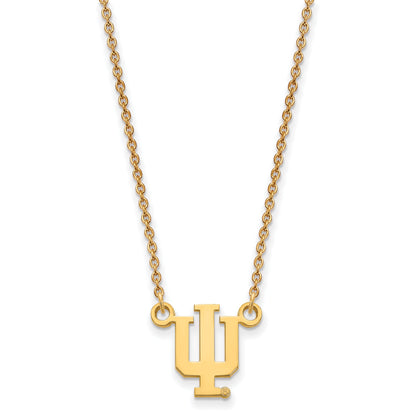 14K Yellow Gold Logoart Indiana University I U Small Pendant 18 Inch Necklace