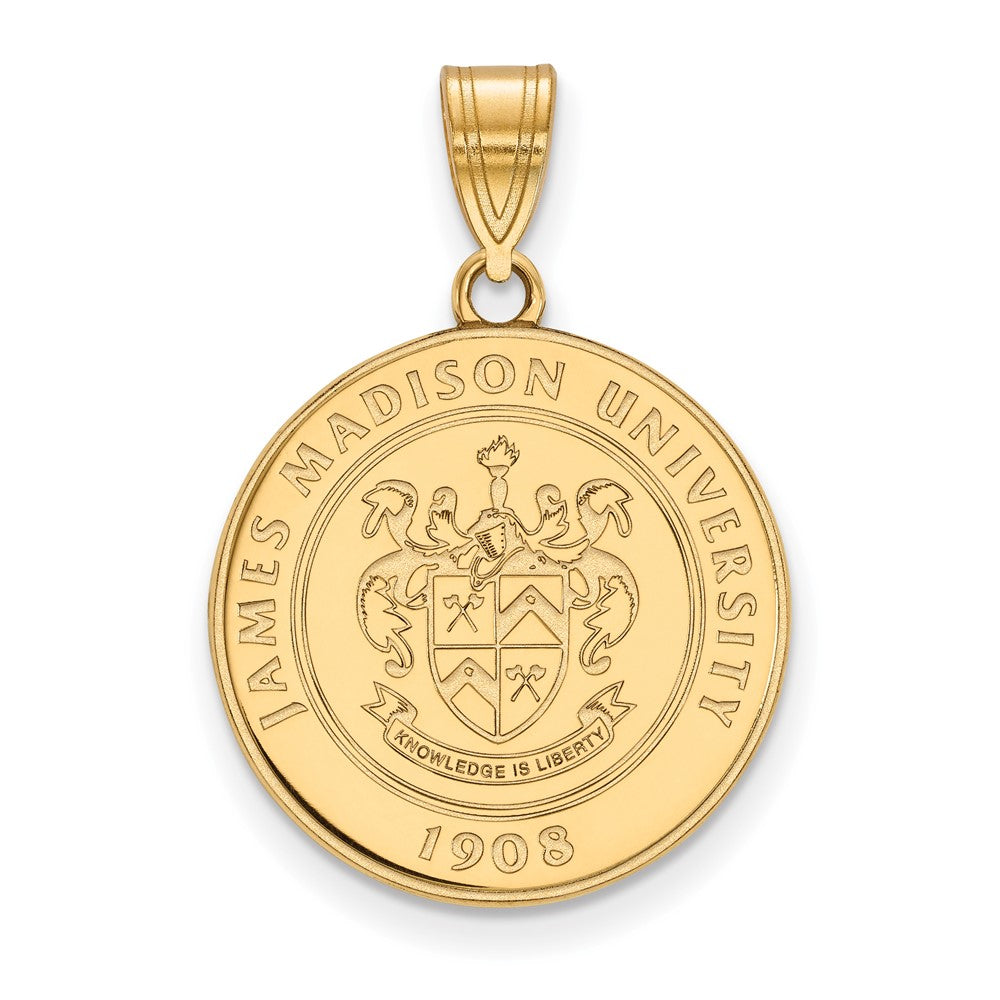 Gold Plated Sterling Silver Logoart James Madison University Large Crest Pendant
