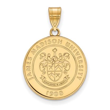 Gold Plated Sterling Silver Logoart James Madison University Large Crest Pendant