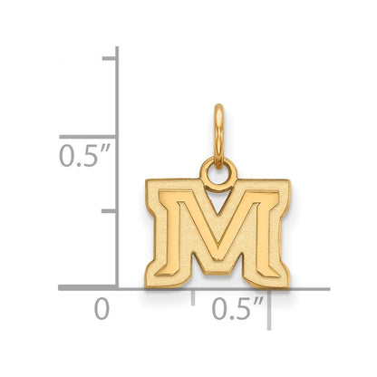 10K Yellow Gold Logoart Montana State University Letter M Extra Small Pendant