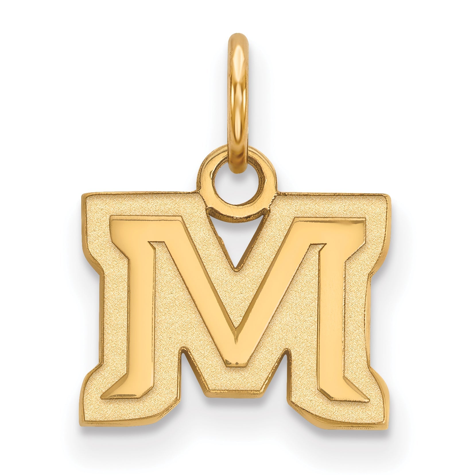14K Yellow Gold Logoart Montana State University Letter M Extra Small Pendant