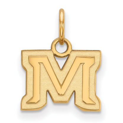 14K Yellow Gold Logoart Montana State University Letter M Extra Small Pendant