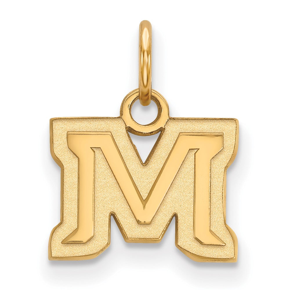 10K Yellow Gold Logoart Montana State University Letter M Extra Small Pendant