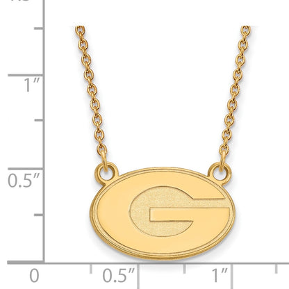 10K Yellow Gold Logoart University Of Georgia Letter G Small Pendant 18 Inch Necklace