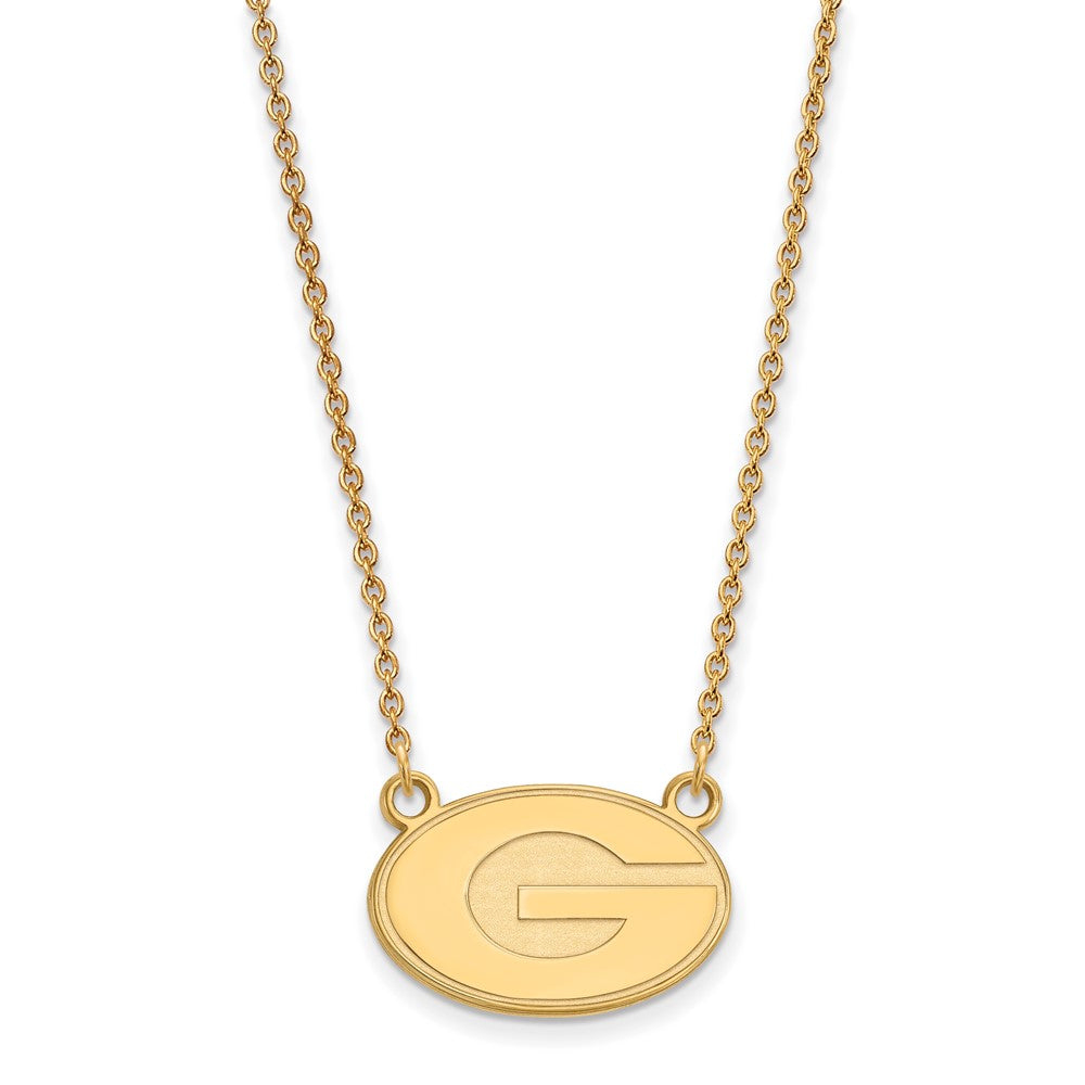 10K Yellow Gold Logoart University Of Georgia Letter G Small Pendant 18 Inch Necklace