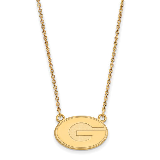 10K Yellow Gold Logoart University Of Georgia Letter G Small Pendant 18 Inch Necklace
