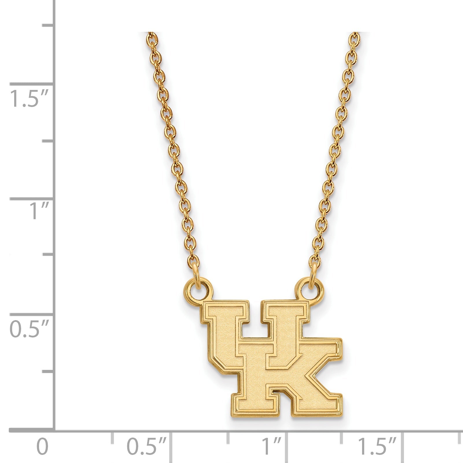 Gold Plated Sterling Silver Logoart University Of Kentucky U K Small Pendant 18 Inch Necklace