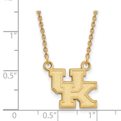 14K Yellow Gold Logoart University Of Kentucky U K Small Pendant 18 Inch Necklace