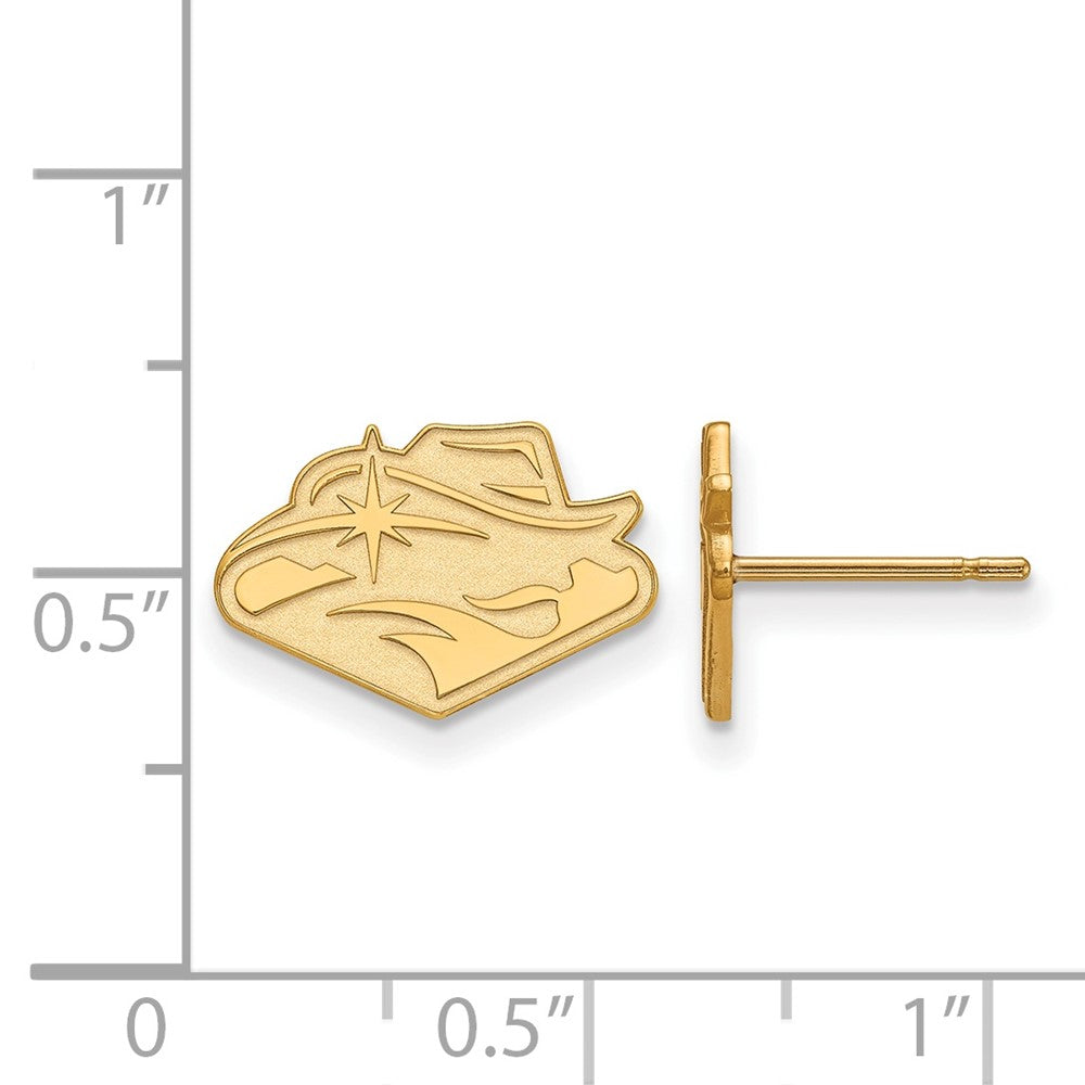 Gold Plated Sterling Silver Logoart University Of Nevada Las Vegas Extra Small Post Earrings