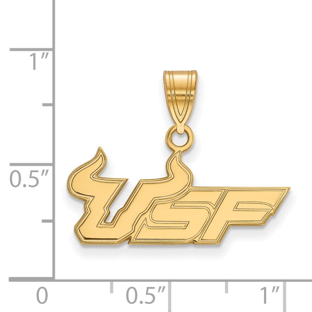 Gold Plated Sterling Silver Logoart University Of South Florida U S F Medium Pendant
