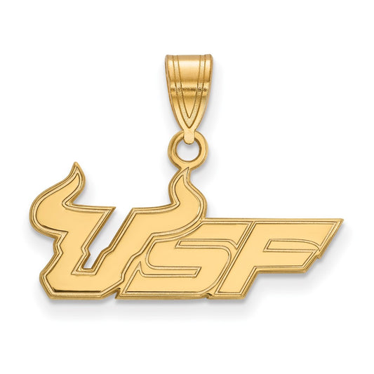 14K Yellow Gold Logoart University Of South Florida U S F Medium Pendant
