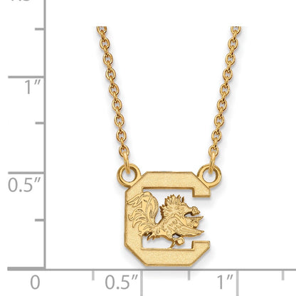 10K Yellow Gold Logoart University Of South Carolina Small Pendant 18 Inch Necklace