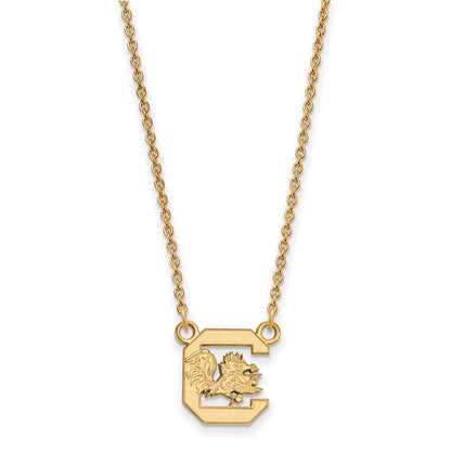 10K Yellow Gold Logoart University Of South Carolina Small Pendant 18 Inch Necklace