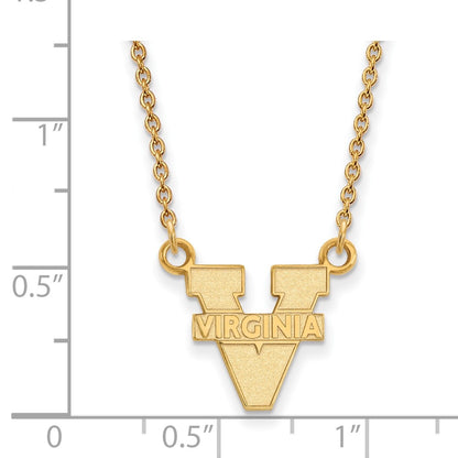 10K Yellow Gold Logoart University Of Virginia Small Pendant 18 Inch Necklace