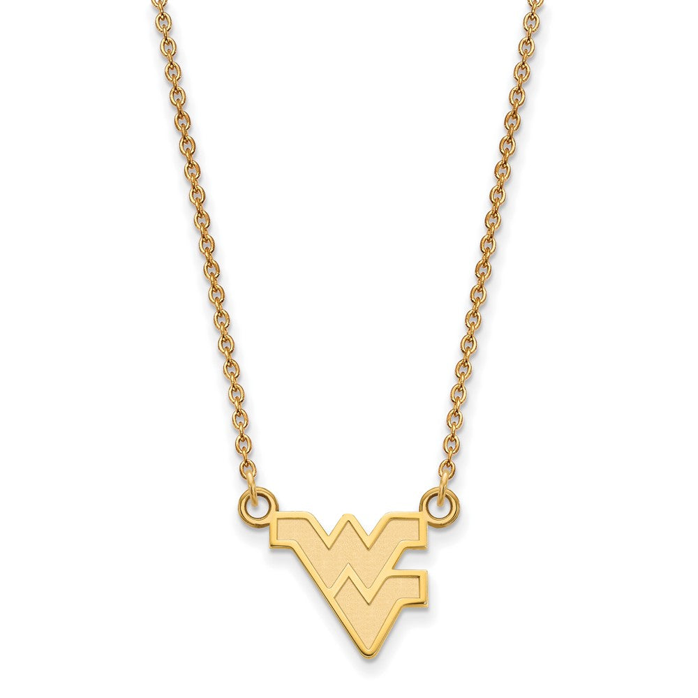 10K Yellow Gold Logoart West Virginia University W V Small Pendant 18 Inch Necklace