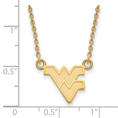 10K Yellow Gold Logoart West Virginia University W V Small Pendant 18 Inch Necklace
