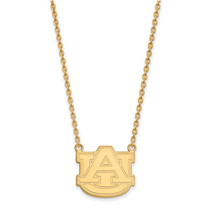 10K Yellow Gold Logoart Auburn University Large Pendant 18 Inch Necklace