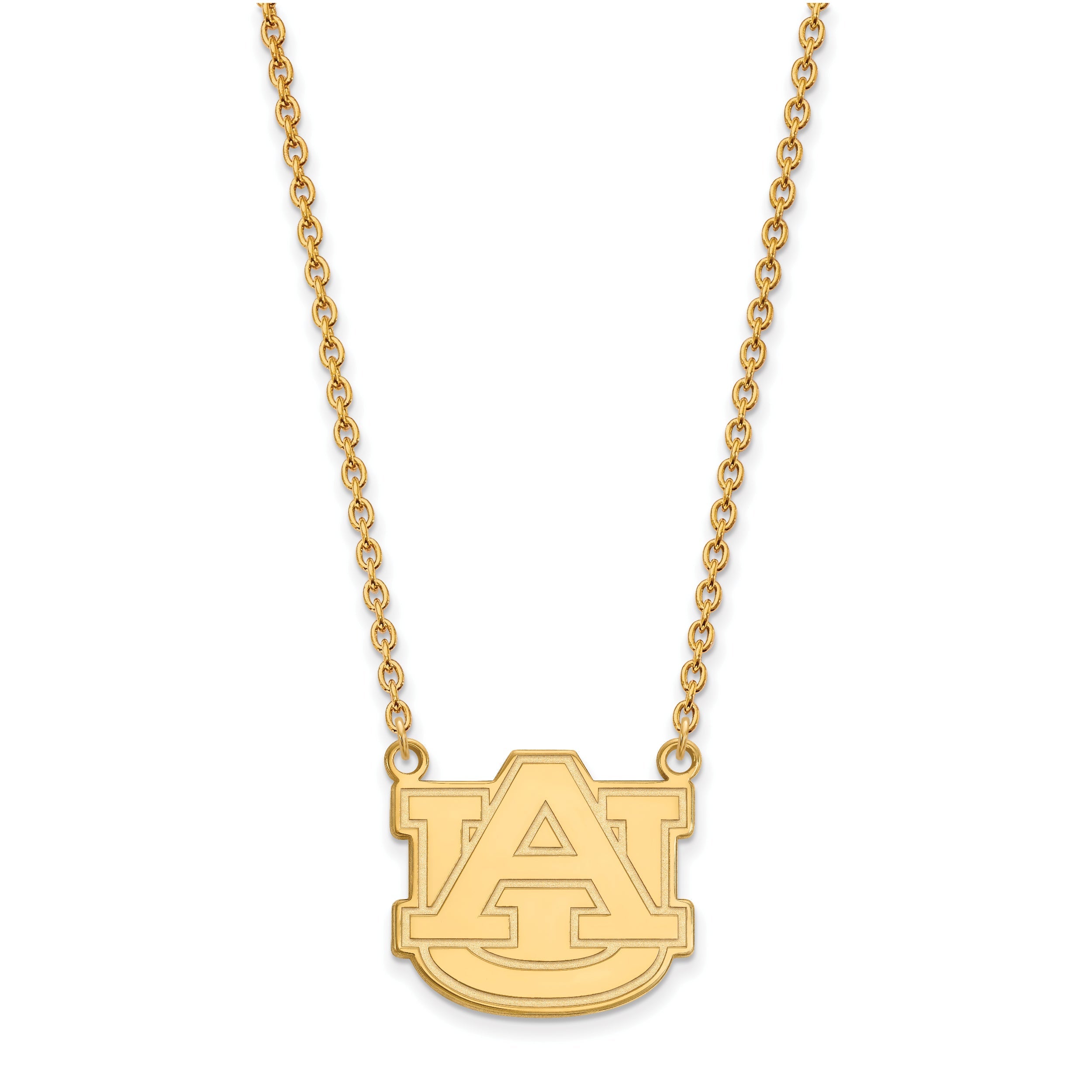 14K Yellow Gold Logoart Auburn University Large Pendant 18 Inch Necklace