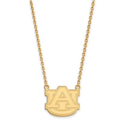 14K Yellow Gold Logoart Auburn University Large Pendant 18 Inch Necklace