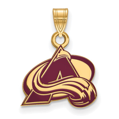 Gold Plated Sterling Silver Nhl Logoart Colorado Avalanche Letter A Small Enameled Pendant