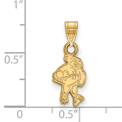14K Yellow Gold Logoart Iowa State University Cardinal Small Pendant