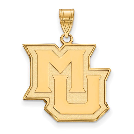 Gold Plated Sterling Silver Logoart Marquette University M U Large Pendant