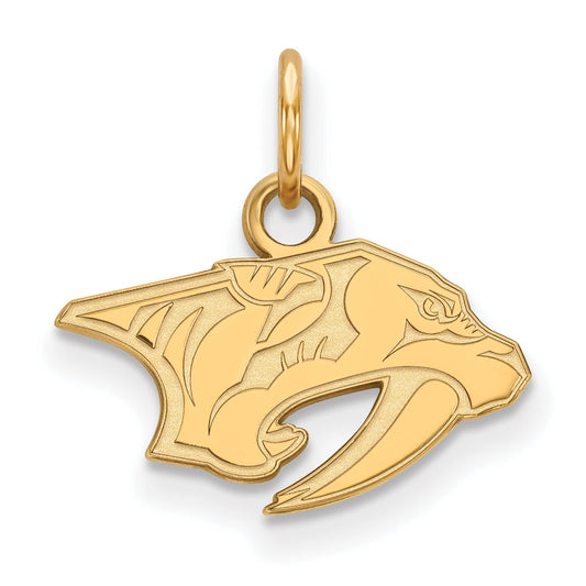 Gold Plated Sterling Silver Nhl Logoart Nashville Predators Extra Small Pendant