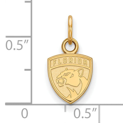 Gold Plated Sterling Silver Nhl Logoart Florida Panthers Extra Small Pendant