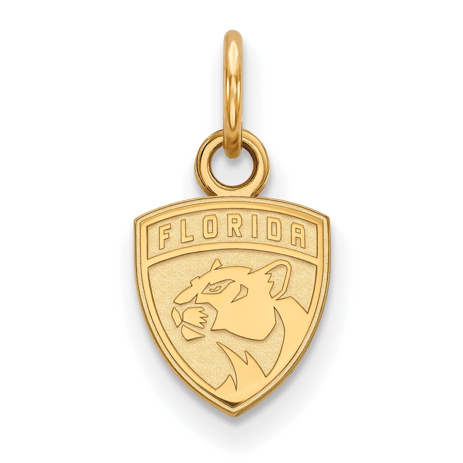 Gold Plated Sterling Silver Nhl Logoart Florida Panthers Extra Small Pendant