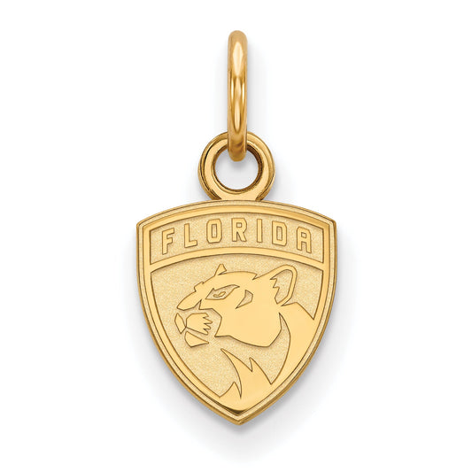 Gold Plated Sterling Silver Nhl Logoart Florida Panthers Extra Small Pendant