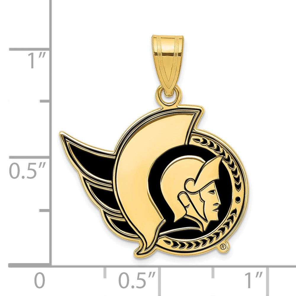 Gold Plated Sterling Silver Nhl Logoart Ottawa Senators Large Enameled Pendant