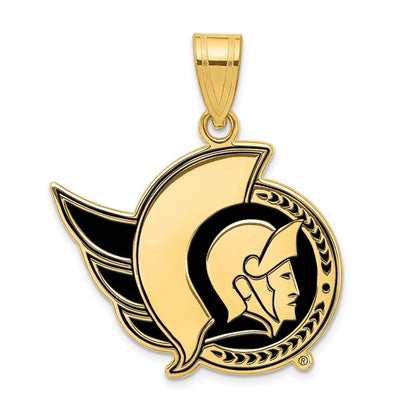 Gold Plated Sterling Silver Nhl Logoart Ottawa Senators Large Enameled Pendant