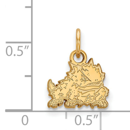 14K Yellow Gold Logoart Texas Christian University Horned Frog Extra Small Pendant