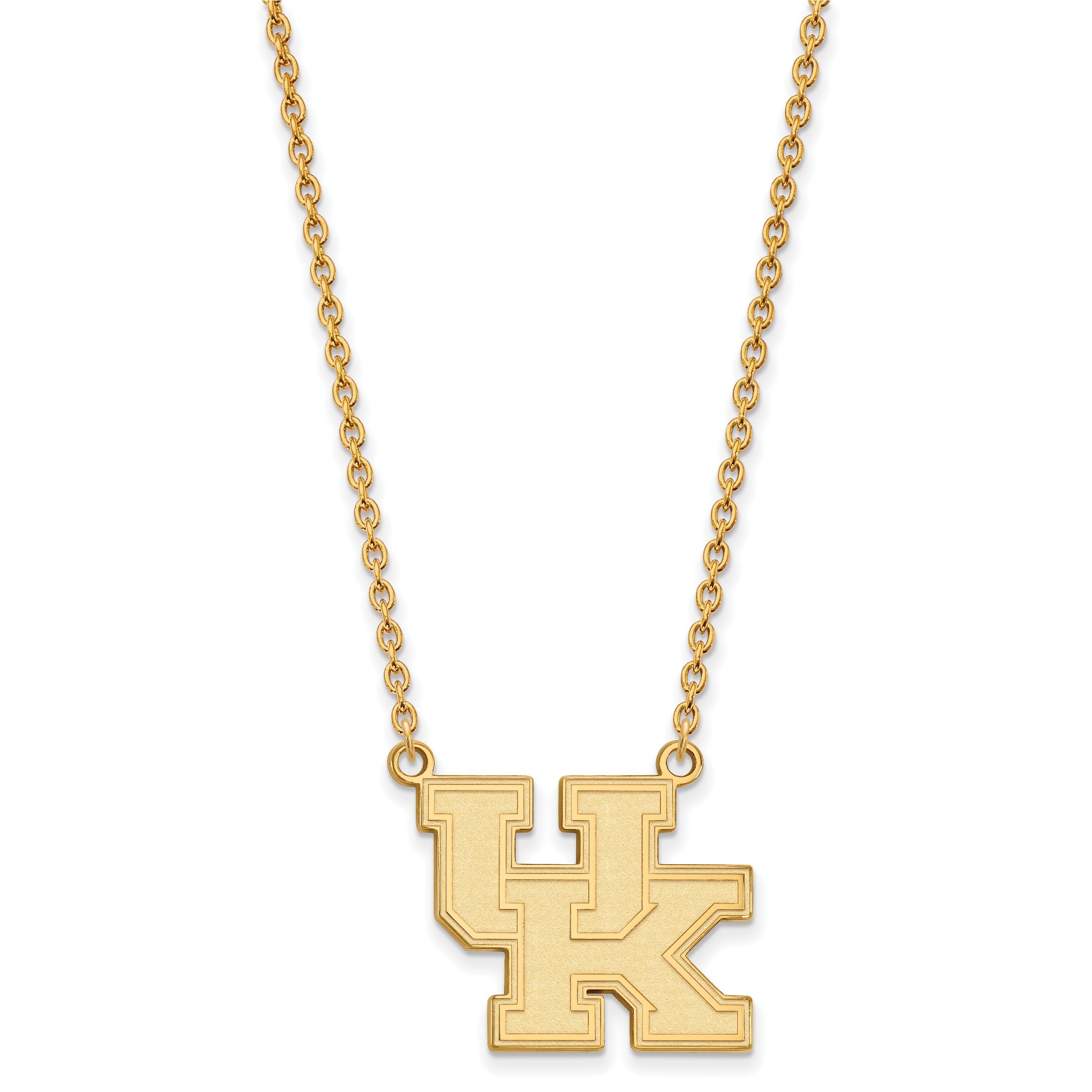 Gold Plated Sterling Silver Logoart University Of Kentucky U K Large Pendant 18 Inch Necklace