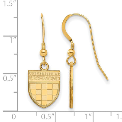 Gold Plated Sterling Silver Gp Logoart University Of Richmond Small Dangle Earring Wir