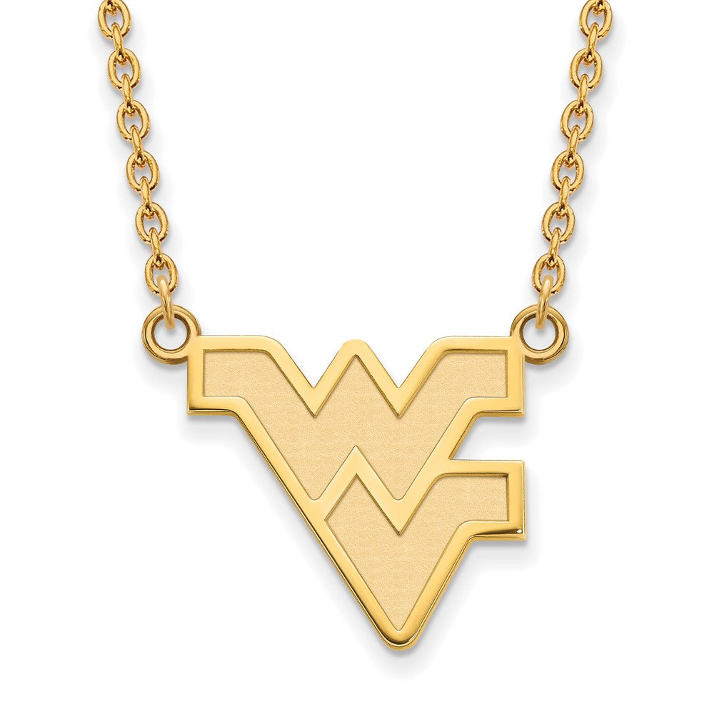 Gold Plated Sterling Silver Logoart West Virginia University W V Large Pendant 18 Inch Necklace