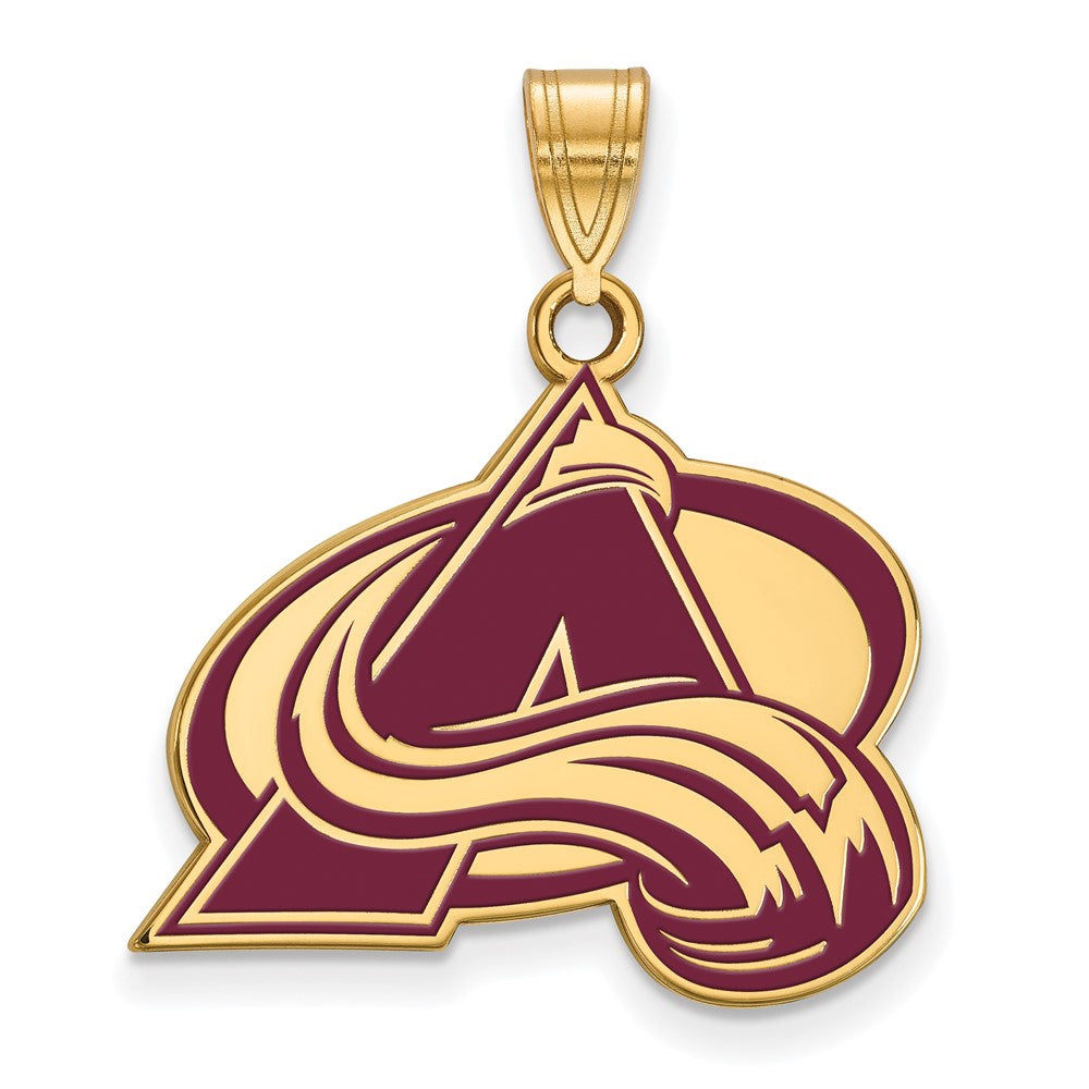 Gold Plated Sterling Silver Nhl Logoart Colorado Avalanche Letter A Large Enameled Pendant