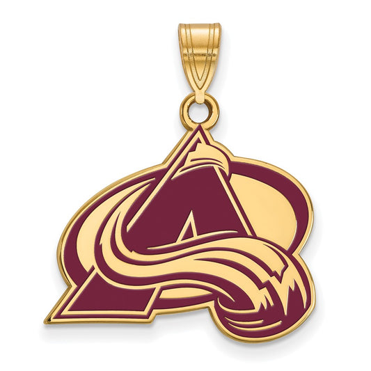 Gold Plated Sterling Silver Nhl Logoart Colorado Avalanche Letter A Large Enameled Pendant