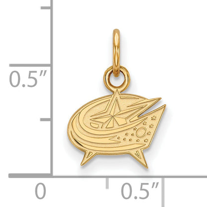 Gold Plated Sterling Silver Nhl Logoart Columbus Blue Jackets Extra Small Pendant