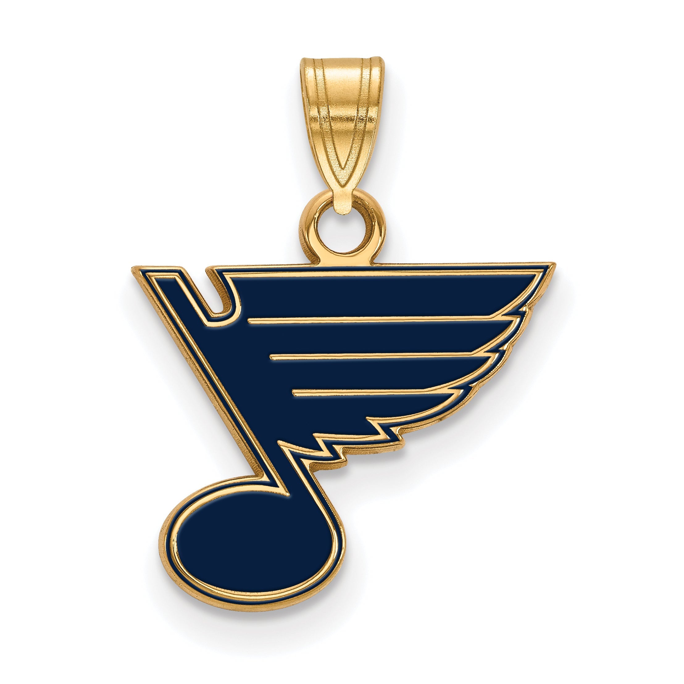 Gold Plated Sterling Silver Nhl Logoart St. Louis Blues Small Enameled Pendant