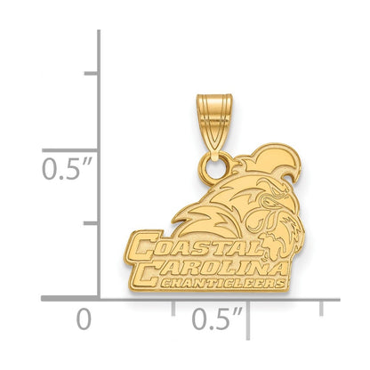 Gold Plated Sterling Silver Logoart Coastal Carolina University Chanticleers Small Pendant