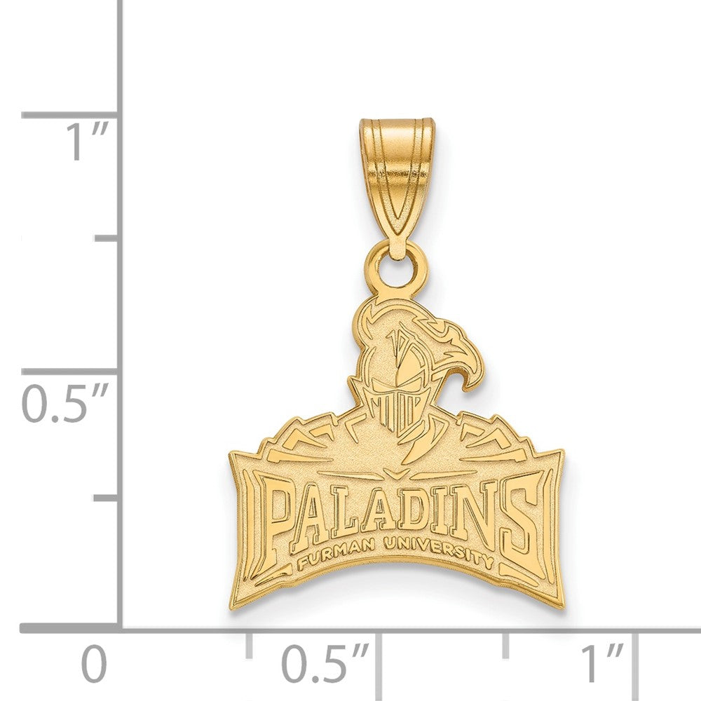 14K Yellow Gold Logoart Furman University Paladins Medium Pendant