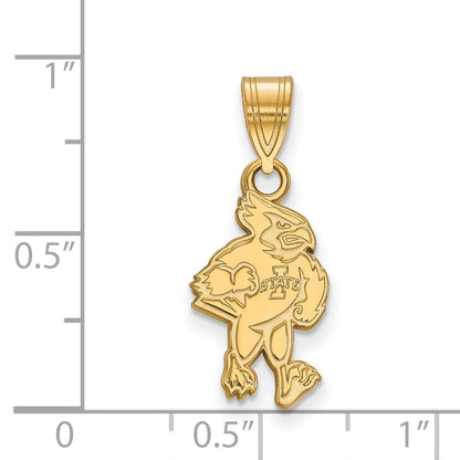 10K Yellow Gold Logoart Iowa State University Cardinal Medium Pendant