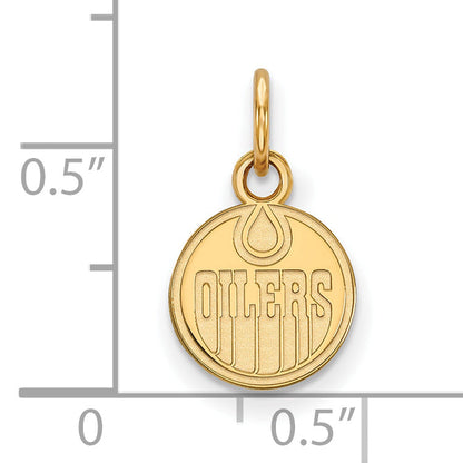 Gold Plated Sterling Silver Nhl Logoart Edmonton Oilers Extra Small Pendant