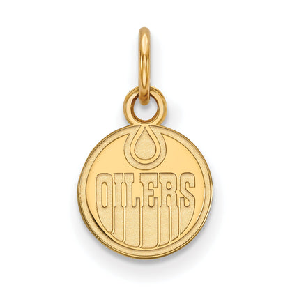 Gold Plated Sterling Silver Nhl Logoart Edmonton Oilers Extra Small Pendant