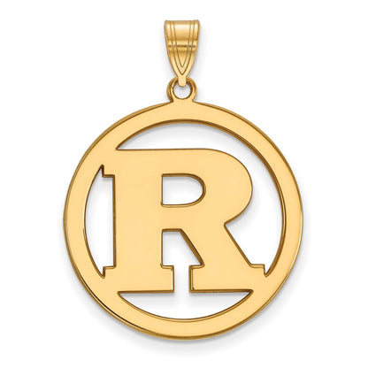 Gold Plated Sterling Silver Logoart Rutgers University Letter R Extra Large Circle Pendant